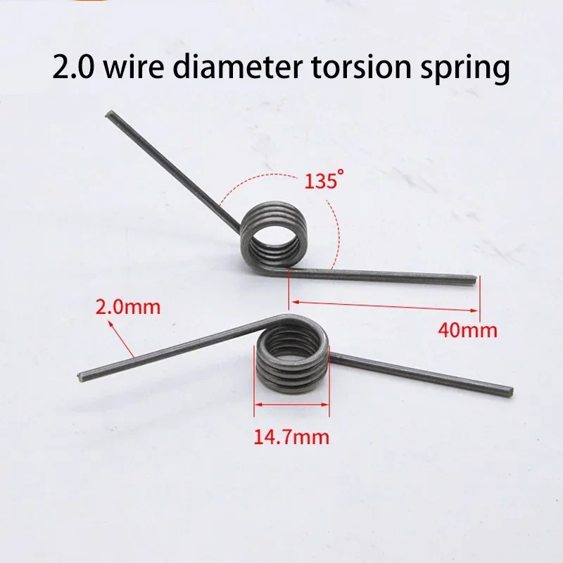 Torsion Spring Steel High Strength V-Shaped Wire Diameter 2.0mm Outer Diameter 14.7mm Angular Length 40mm