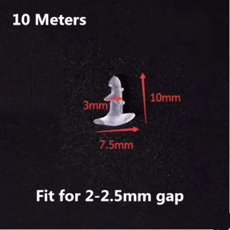 10M doors and windows slot thong Aluminum Alloy fixed glass strip doors and windows three EPDM seal strip Rubber strips