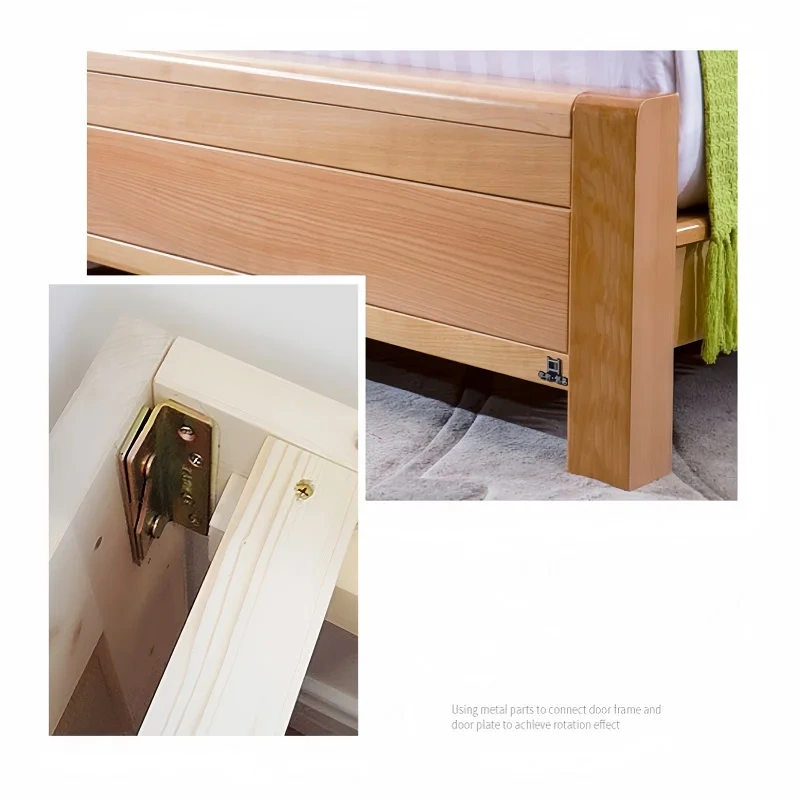 1 Set (4pcs) Bed Hinged Wood Board Connector Fixed Heavy Metal Cabinet Hinge for Bed Fixed Corner Hardware Furniture Accessories