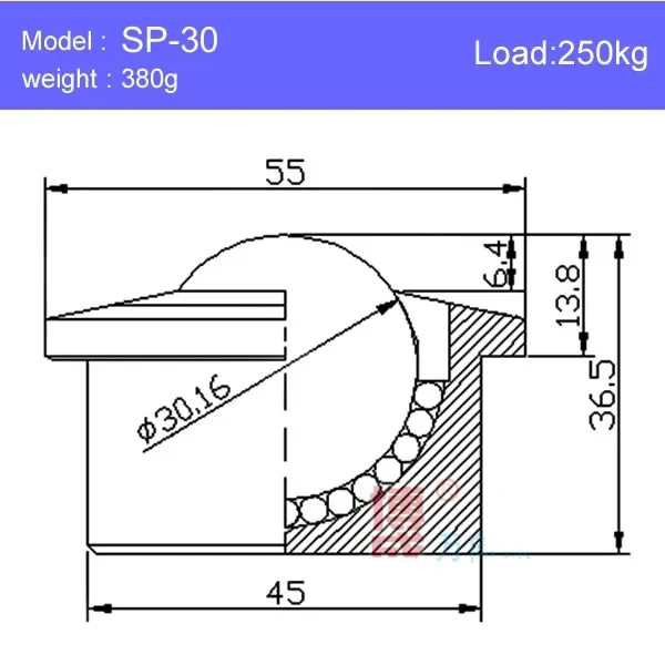 1pcs Precision nylon ball /casters, Mute,Universal wheel,SP-8 SP12 SP15 SP22 SP25 SP-30,flexible durable,hardware