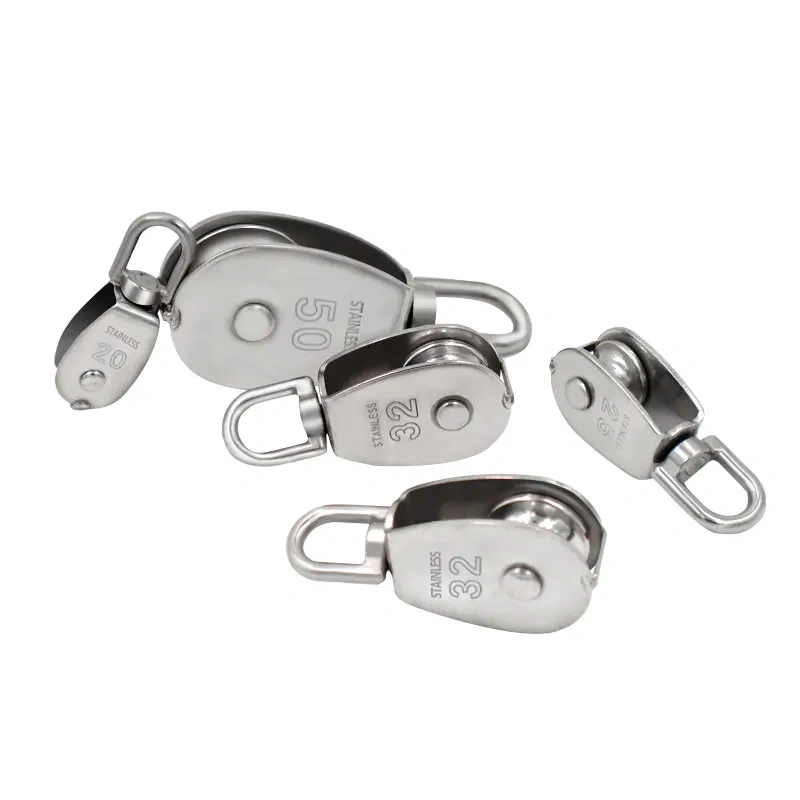 Stainless Steel M20 Pulley Steel Wire Pulley Single Wheel Swivel Lifting Rope Pulley Block For Wire Rope Durable Gravity Skating