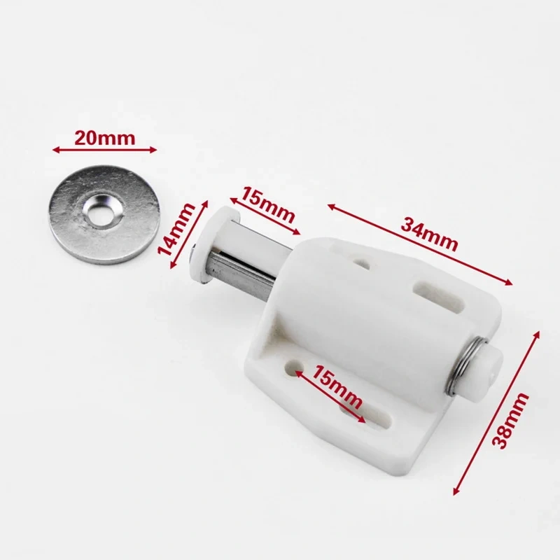 2x Cabinet  Stopper Strong Magnetic Push to Open Touch Catch StopQuiet Damper Self-Aligning Cabinet Kitchen door cupboard Magnet