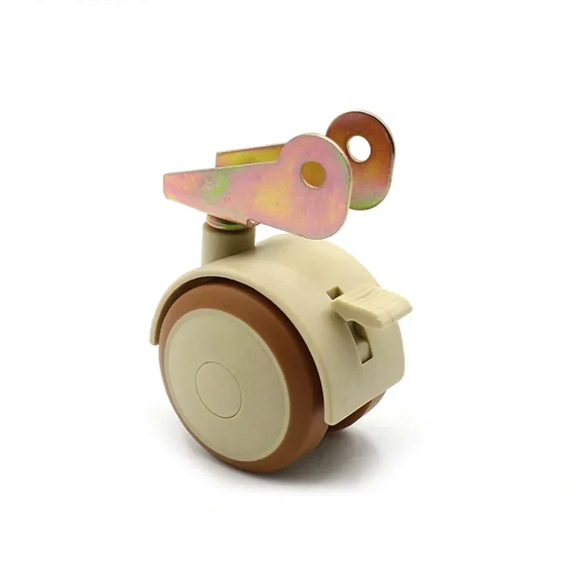 4Pcs 2'' Furniture Crib Swivel Casters Cabinet Clamp with Brake Wheels Nylon Furniture support leg for Chairs Baby Bed Trolley