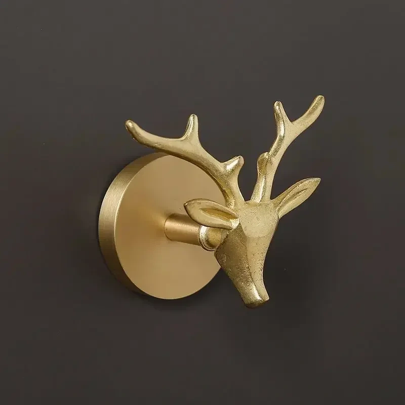 Nordic Retro Brass Muti 3D Animal Design Coat Hook for Porch Bathroom Accessories Wall Hanging Coat Hook Wall Decoration