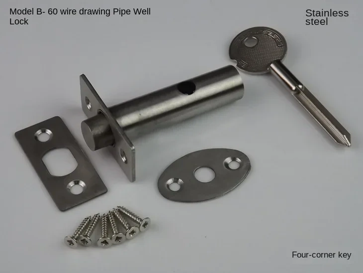 Stainless steel Pipe lock Invisible Mortise  door lock Fire door Escape Aisle Furniture hardware accessories
