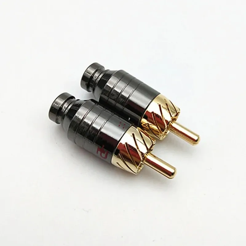 2Pair/4pcs Luxury Soldering RCA Plug Jack Connector Speaker Audio Output/Input Adapter Plug Gold plated Earphone connector jack
