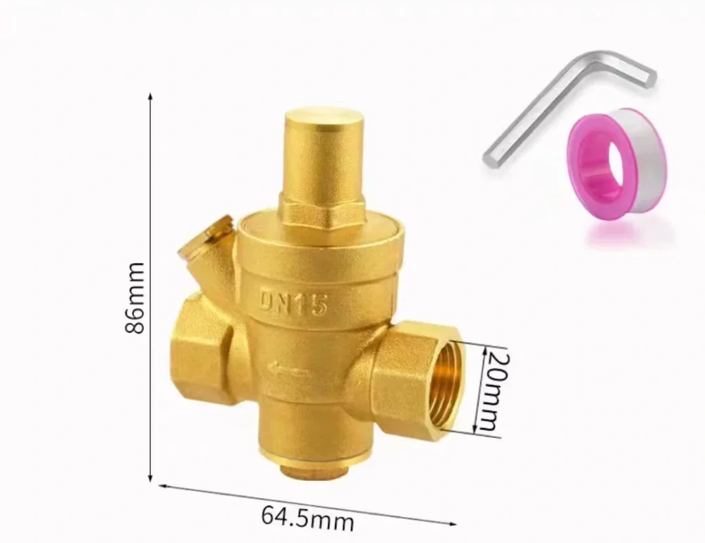 DN25/DN20/DN15 Brass Adjustable Water Pressure Regulator Reducer Maintain Valves Regulator Valves Welding Pressure Gauge Meter