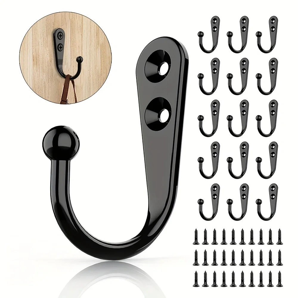 10pcs Rustic Coffee Mug Wall Hooks Strong Alloy Hooks for Hanging Coats Clothes Towels  Includes Screws for Easy Installation