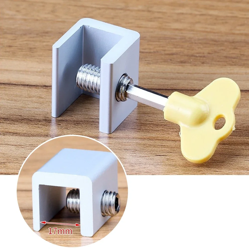 1pcs Adjustable Sliding Window Locks Stop Aluminum Alloy Door Frame Security Lock with Keys Home Office Safety window Lock