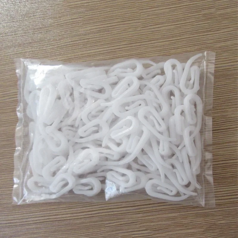 100pcs/pack Plastic 6 Shape Curtain Hooks Window Hanger Curtain Poles Tracks Accessories