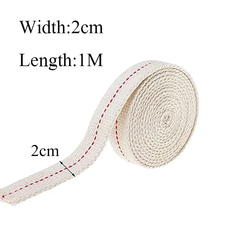 1m x 1cm/1.3cm/1.5cm/2cm Width Kerosene Lamp Wick Braided Cotton Wick Flat Cotton Oil Lamp Wick For Oil Lamp
