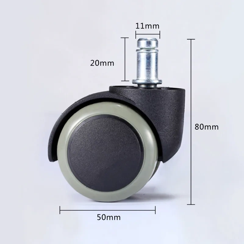 5Pcs Office Chair Wheel Caster 2" 50KG 360 Degree Mute Swivel Castor Furniture Feet Replacement Wheels Roller Rubber