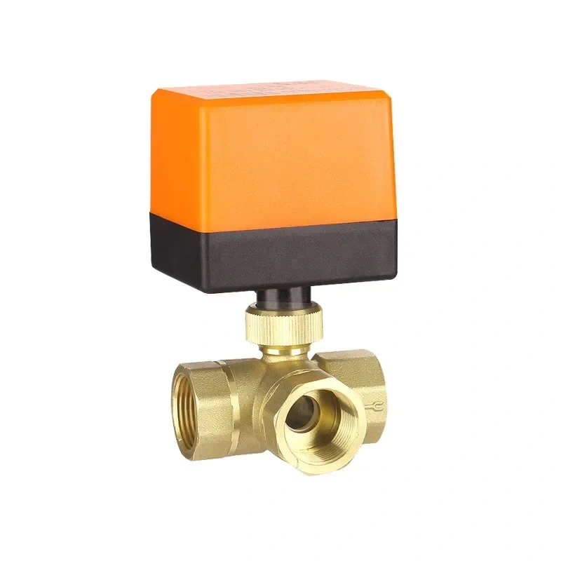 1pcs DN15/DN20/DN25 3-Way Motorized Ball Valve Three-Way Electric Control Two-Way AC 220V LSD Tool Plubing Disc Brass Ball Valve
