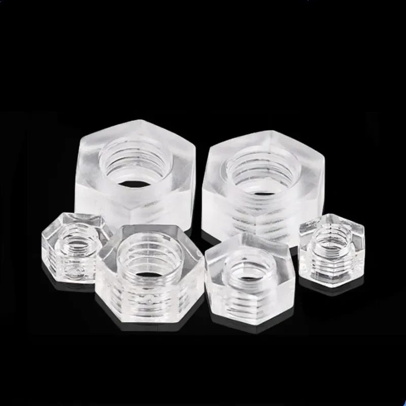 50pcs plastic screws with nut , nylon, transparent screws, PC countersunk head, flat head, cross acrylic, M3 M4 M5 M6