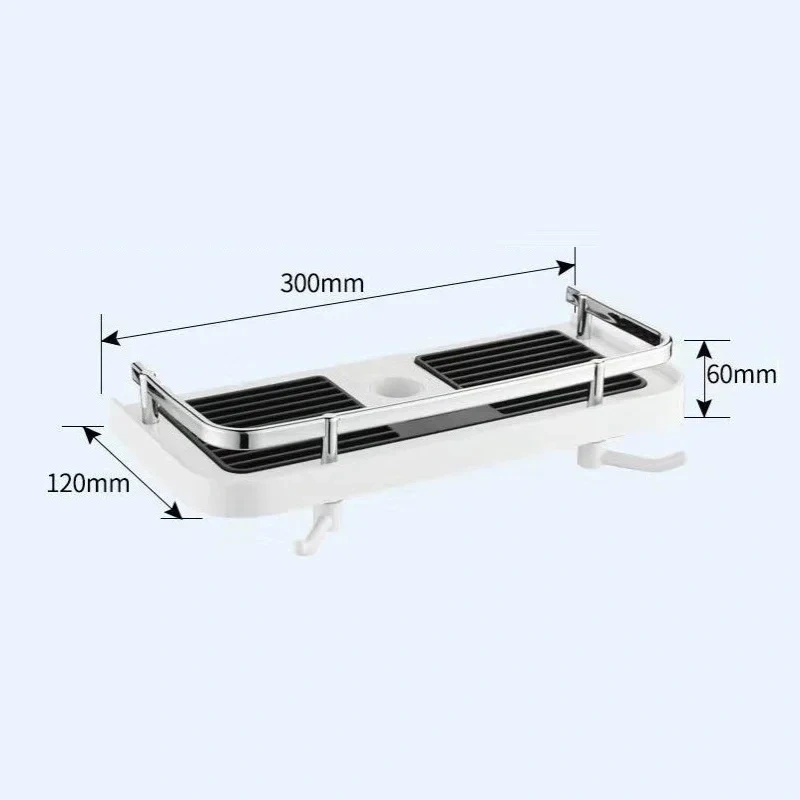 Rectangle Bathroom Organizer Shower Shelves Storage Rack Holder Shampoo Tray Bathroom  Single Tier  Head Holder