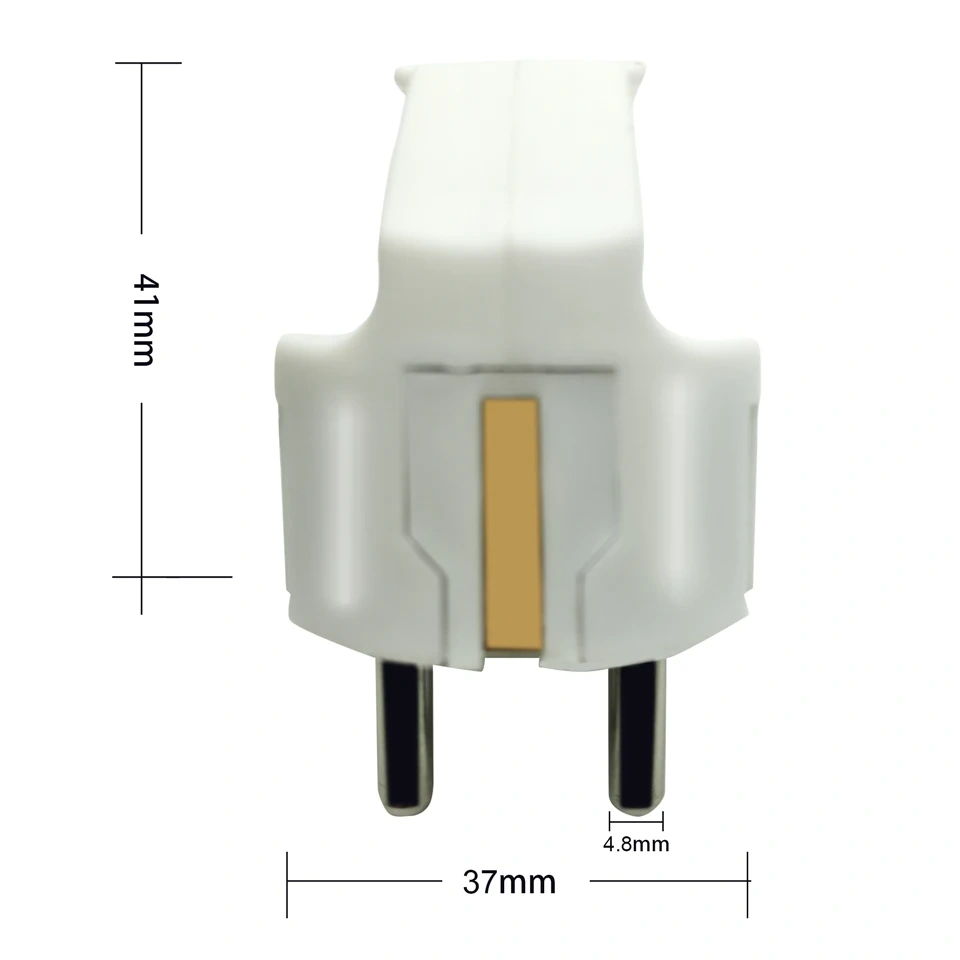 Eu AC Power Schuko Adapter Rewireable Europe Electrica Plug Male Sockets Outlets Adaptor Adapter Extension Cord Detachable Plug