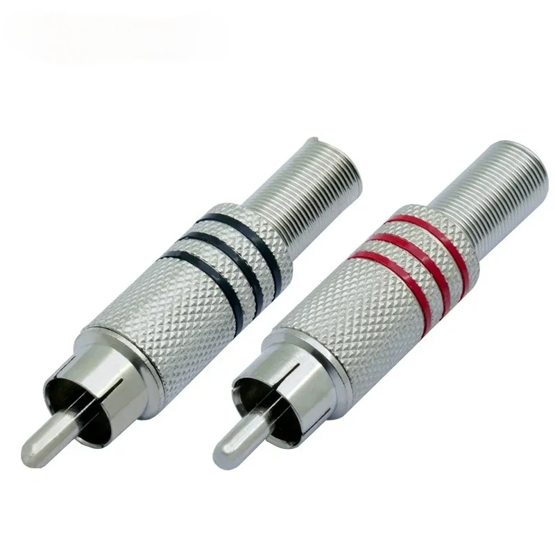 4Pcs 2Pair Gold RCA Phono Male Plug Solder Audio Video Cable Adapter Connector NEW Great for Audio Speakers