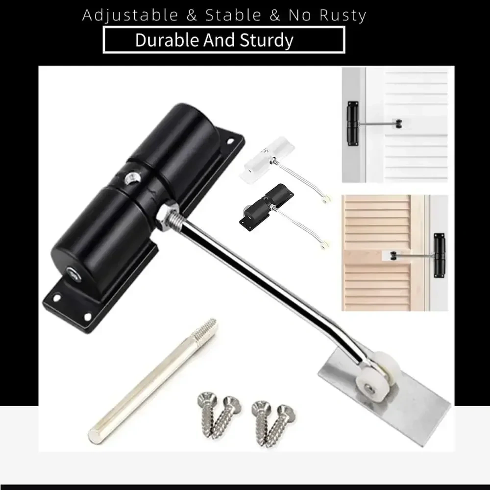 1pcs New Household Door Closers Aluminum Alloy Black White Adjustable Automatic Door Closer With Wheels Household Door Closer