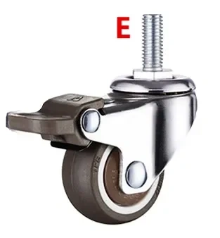 1/1.25/1.5/2 Inch Furniture Casters Wheels  Rubber Swivel Castor Trolley with brake