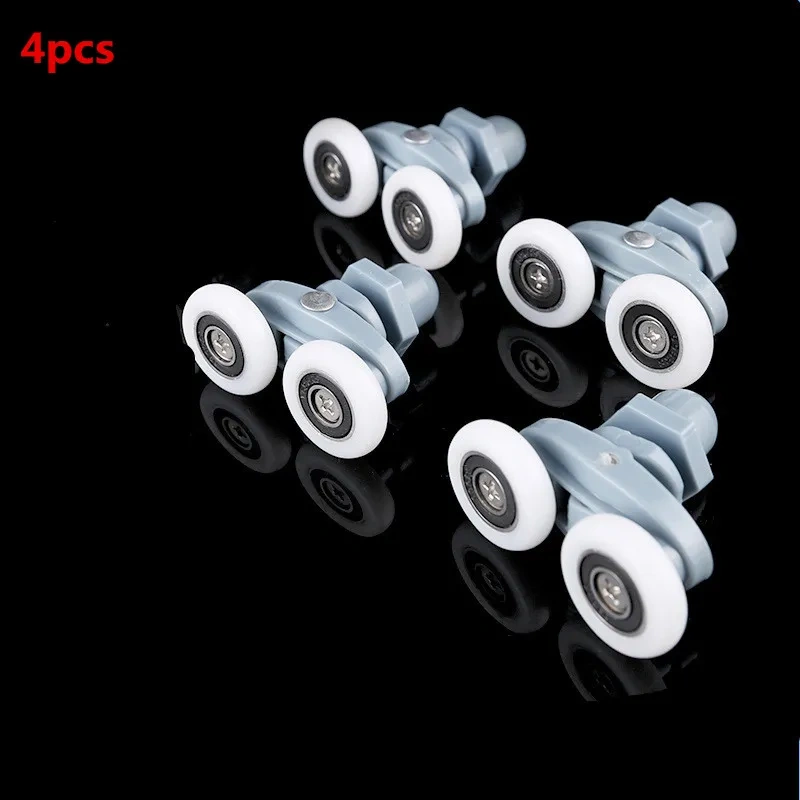 8pcs/4pcs Diameter 23/25mm ABS Plastic Adjustable Double Swinging Pulley Wheel Shower Cabin Sliding Door Hardware Cabinet Roller
