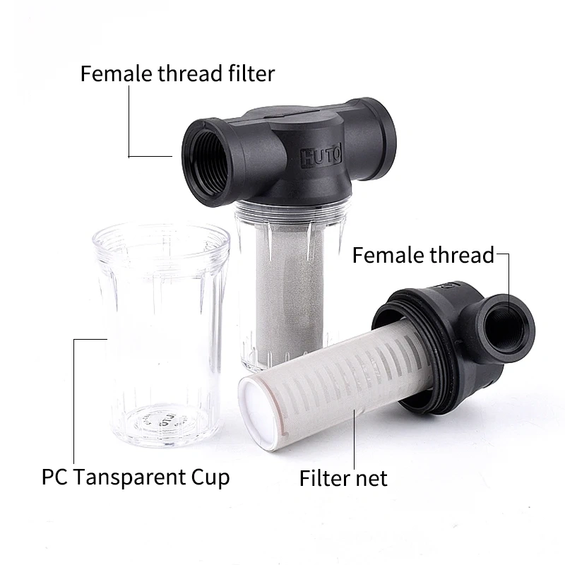 100/250 Mesh Garden Pond Watering Filter 1/2~1Inch Inline Mesh Strainer Water Pump Filter Irrigation High Flow Pipeline Filters