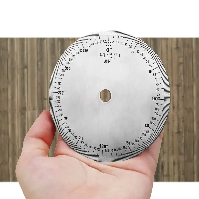 Dial stainless steel Angle dial 360 degree protractor round accessories 90x8x2mm
