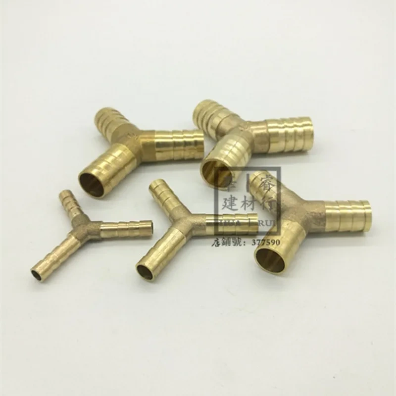 Brass Barb Pipe Fitting 3 way connector For 4mm 5mm 6mm 8mm 10mm 12mm 16mm 19mm hose copper Pagoda Water Tube Fittings