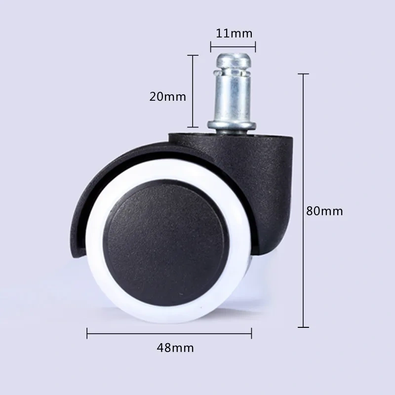 5Pcs Office Chair Wheel Caster 2" 50KG 360 Degree Mute Swivel Castor Furniture Feet Replacement Wheels Roller Rubber