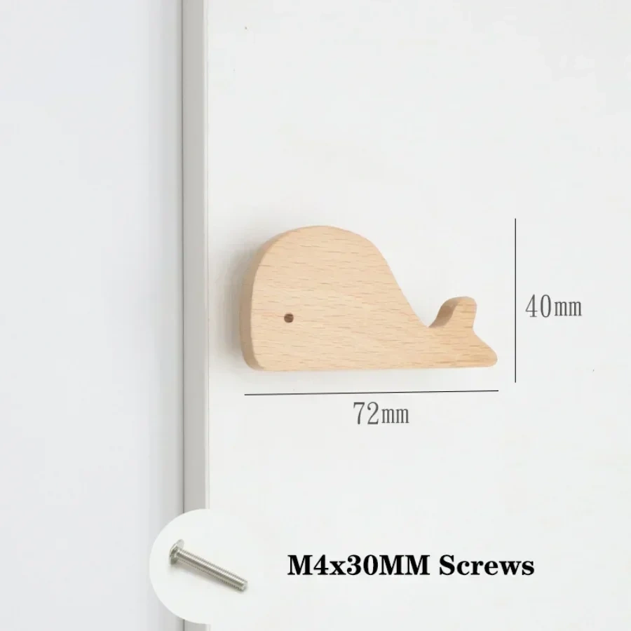 Wooden Animal Cabinet Handles Wood Cloud Hooks Furniture Handles for Cabinets and Drawers Door Knobs Kitchen Wardrobe Door Pulls