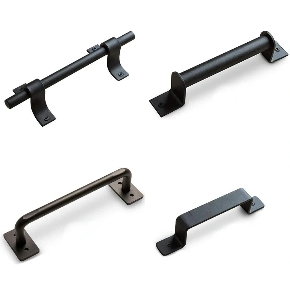 Sliding Barn Door Handle Pull Kit Heavy Duty Large Pull and Flush Set Carbon Steel Vintage Style Sliding Gate for Home Hotel