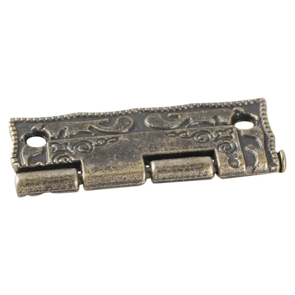 6pcs Antique Bronze Cabinet Door Hinge For DIY Box Furniture Hinges With Screws Wooden Box Latch Hasp Furniture Hardware