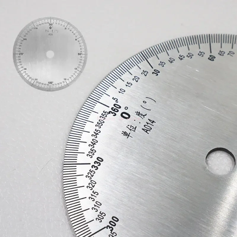 Dial stainless steel Angle dial 360 degree protractor round accessories 90x8x2mm