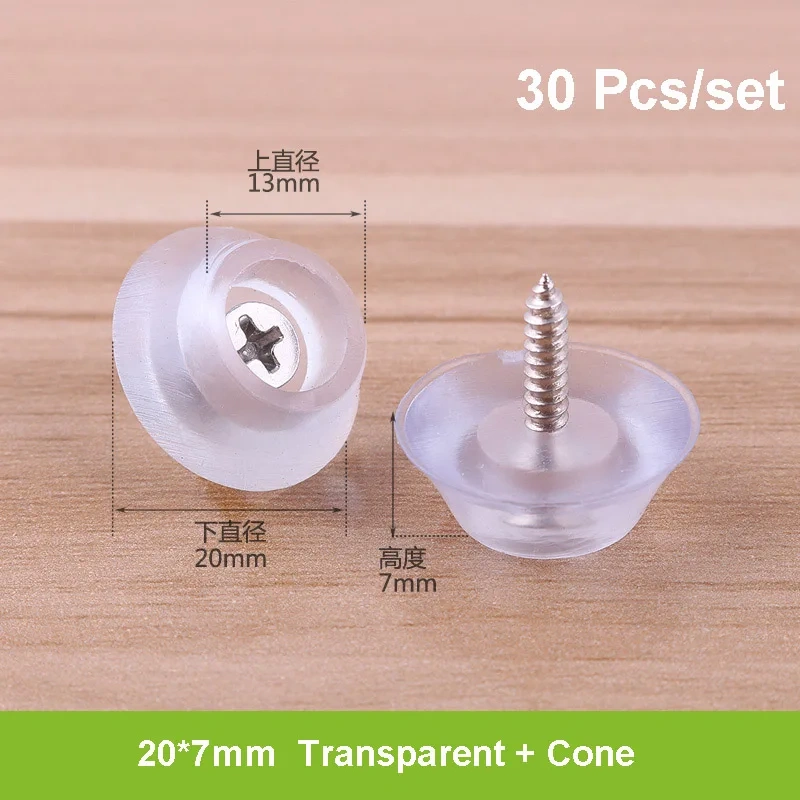 8pcs Silicone Rubber Transparent / Black Furniture Anti-slip Mat Pad Increased Pad Floor Protection Cover For Sofa Table Chair