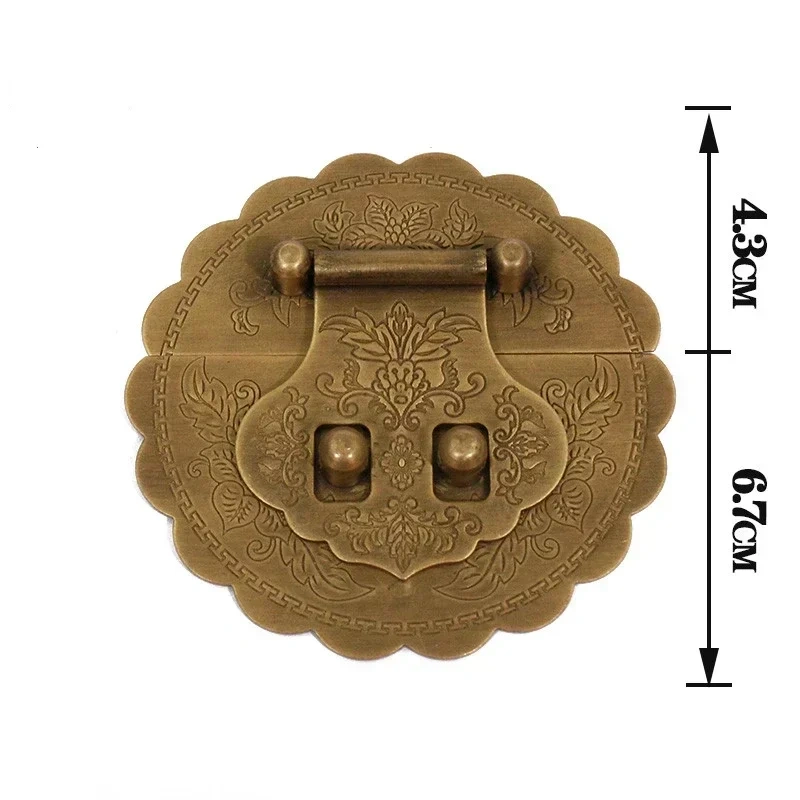Retro Antique Brass Lock Buckle Box Furniture Box Buckle Jewelry Chest Box Pure Copper Suitcase Buckle Clip Clasp Latch Clasp