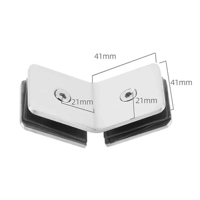2pc 304 Stainless steel 90-degree glass clamp,Glass partition holder,mirror polishing,fix glass on the wall,bathroom accessories