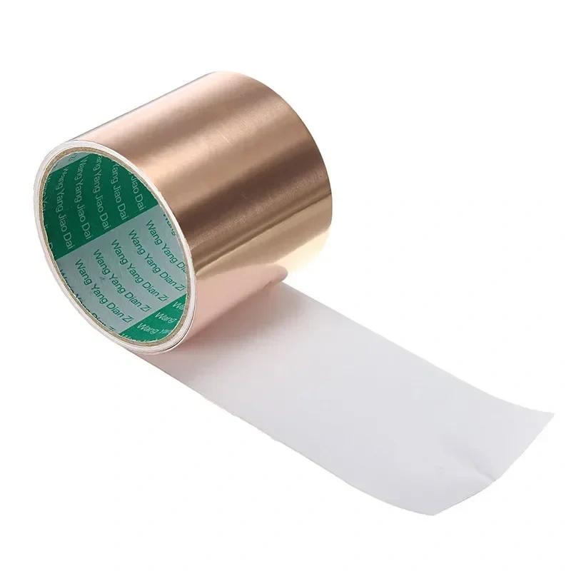0.065x50mmx1m Copper Foil Tape Single Conductive Self Adhesive Gold