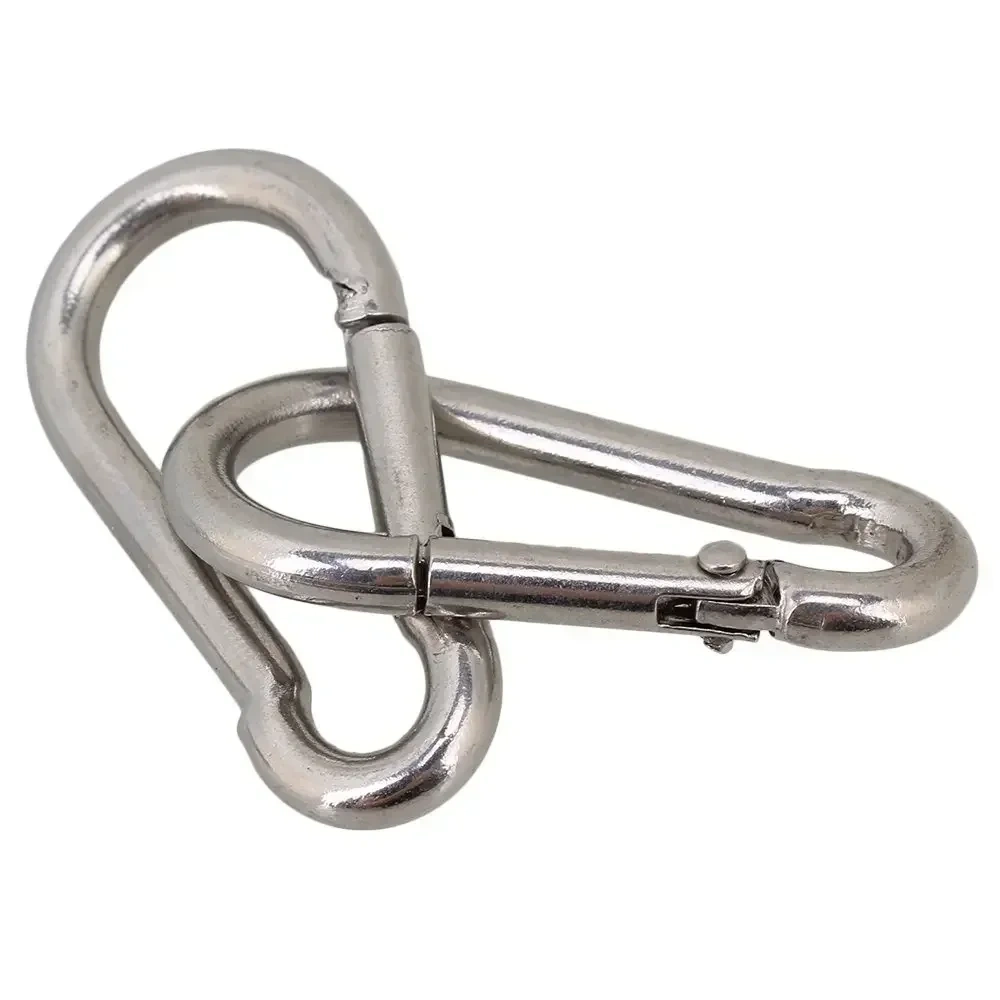 5/10pcs 304 Stainless Steel M4 M5 M6 Multifunctional  Spring Snap Carabiner Quick Link Lock Ring Hook