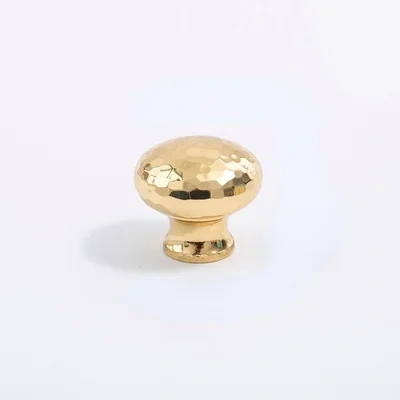 Light luxury round ball Brass Handle hammer pattern single hole pure copper small handle simple drawer wardrobe door handle