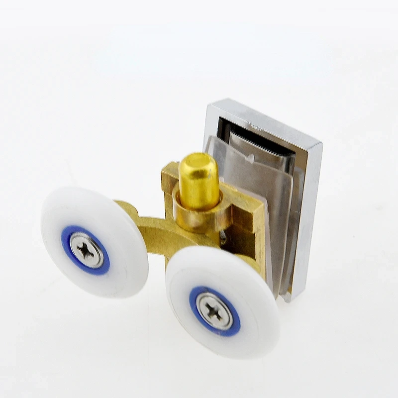 Shower Door Rollers Copper Double-Wheel Sliding Shower Door Roller Bearing Wheel Runners Replacement