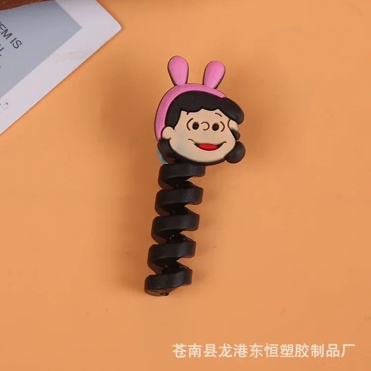Cartoon spiral data cable charging cable silicone protective cover break protective cover silicone winding device  Protector