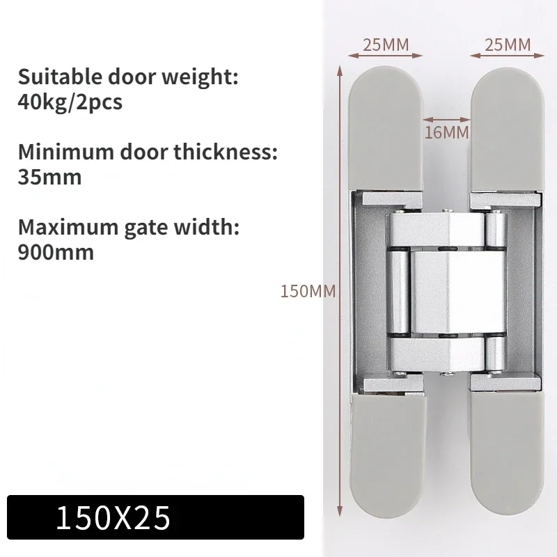 1pcs Invisible hinge 3D adjustable hidden wooden door hinge Folding door hidden cross hinge
