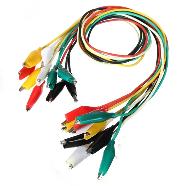 10pcs 50cm Alligator Clips  Portable Double-ended  Crocodile Cable Multifunctional  Jumper Wire Test Leads