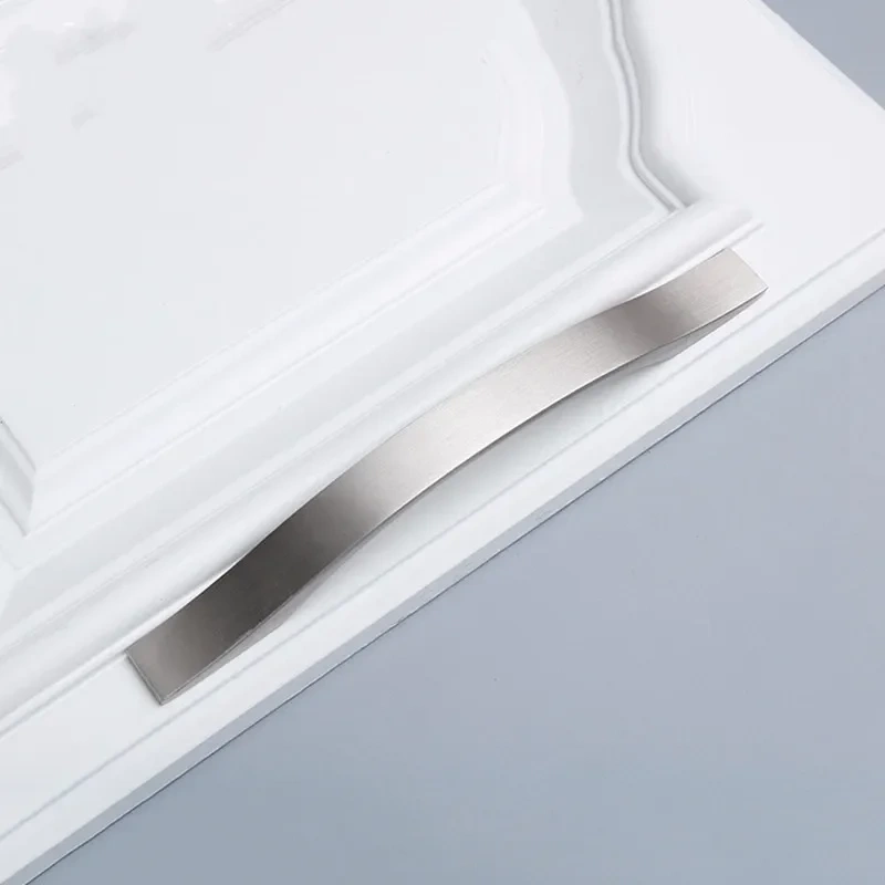Modern Wardrobe Door Handles Aluminium Alloy Brushed Silver Kitchen Drawer Cabinet Furniture Hardware Home Improvement
