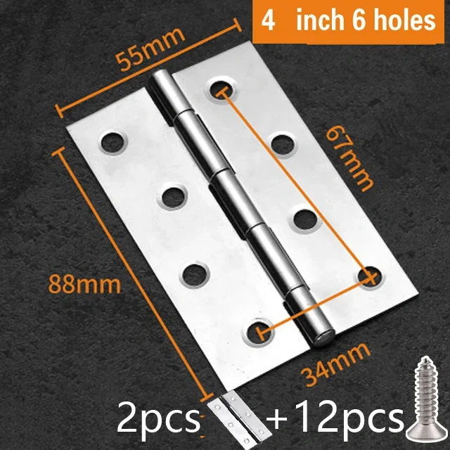 304 Stainless Steel Flat Hinge Cabinet Doors 1 inch 1.5 inch 2inch 2.5 inch 3inch 4inch Windows Hinge Wooden Box Mini Hinge