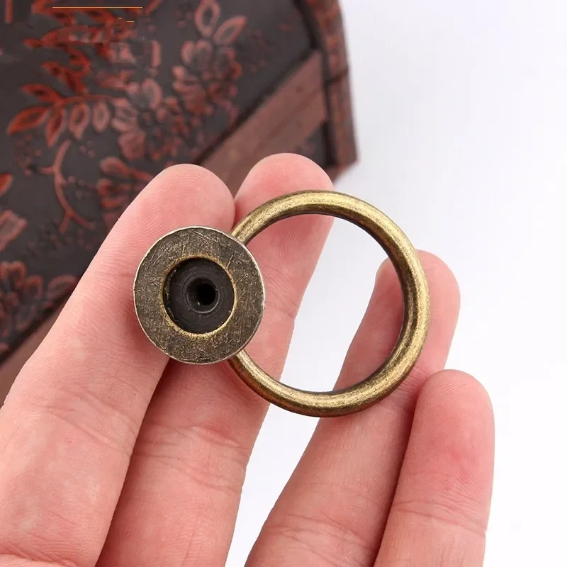 Antique Bronze Cabinet Drawer Knobs Dresser Cupboard Wardrobe Furniture Pulls Ring Handle Wooden Box Jewelry Knobs door knocker