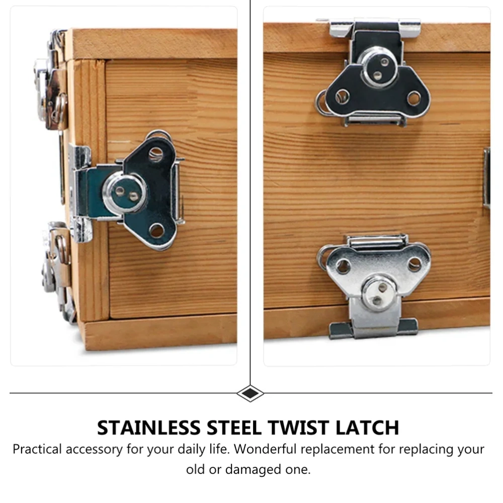 4Pcs Butterfly Lock Stainless Steel Buckle Latches Butterflies Toggle Clamp Mini Padlock Wooden Accessories Keeper Box