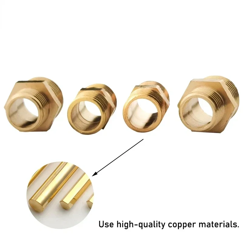 Brass Pipe Hex Nipple Fitting Quick Coupler Adapter 1/8 1/4 3/8 1/2 3/4 1 Male to Male Thread Water Oil Gas Connector
