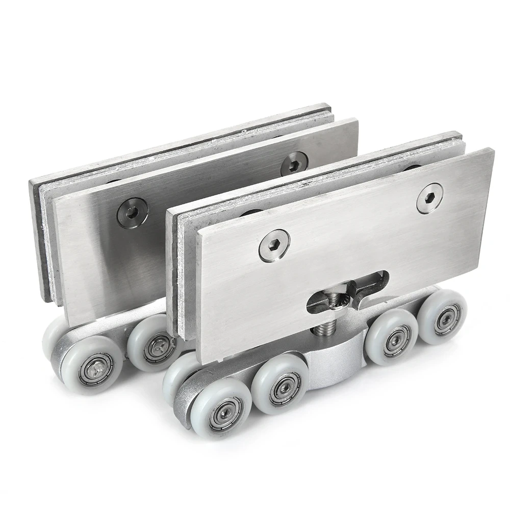 2pcs 304 Stainless Steel Glass Hanging Wheels 110KG Glass Sliding Door Rollers Bedroom Meeting Room Wardrobe Door Roller Wheels