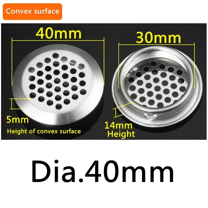 5pcs Wardrobe Cabinet Mesh Hole Air Vent Louver Ventilation Cover Stainless Steel Cutting hole Dia.19mm/25mm/29mm/35mm/53mm
