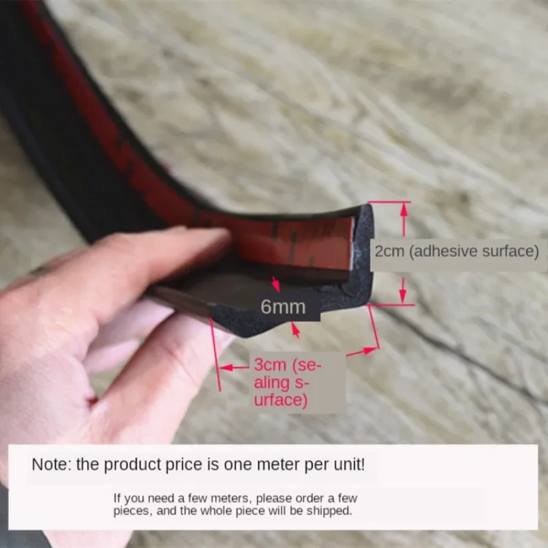 5m Garage Door Weather Multipurpose Home Edge Replacement Full Wrap Dustproof Portable Adhesive Seal Strip Bottom Rubber Trim